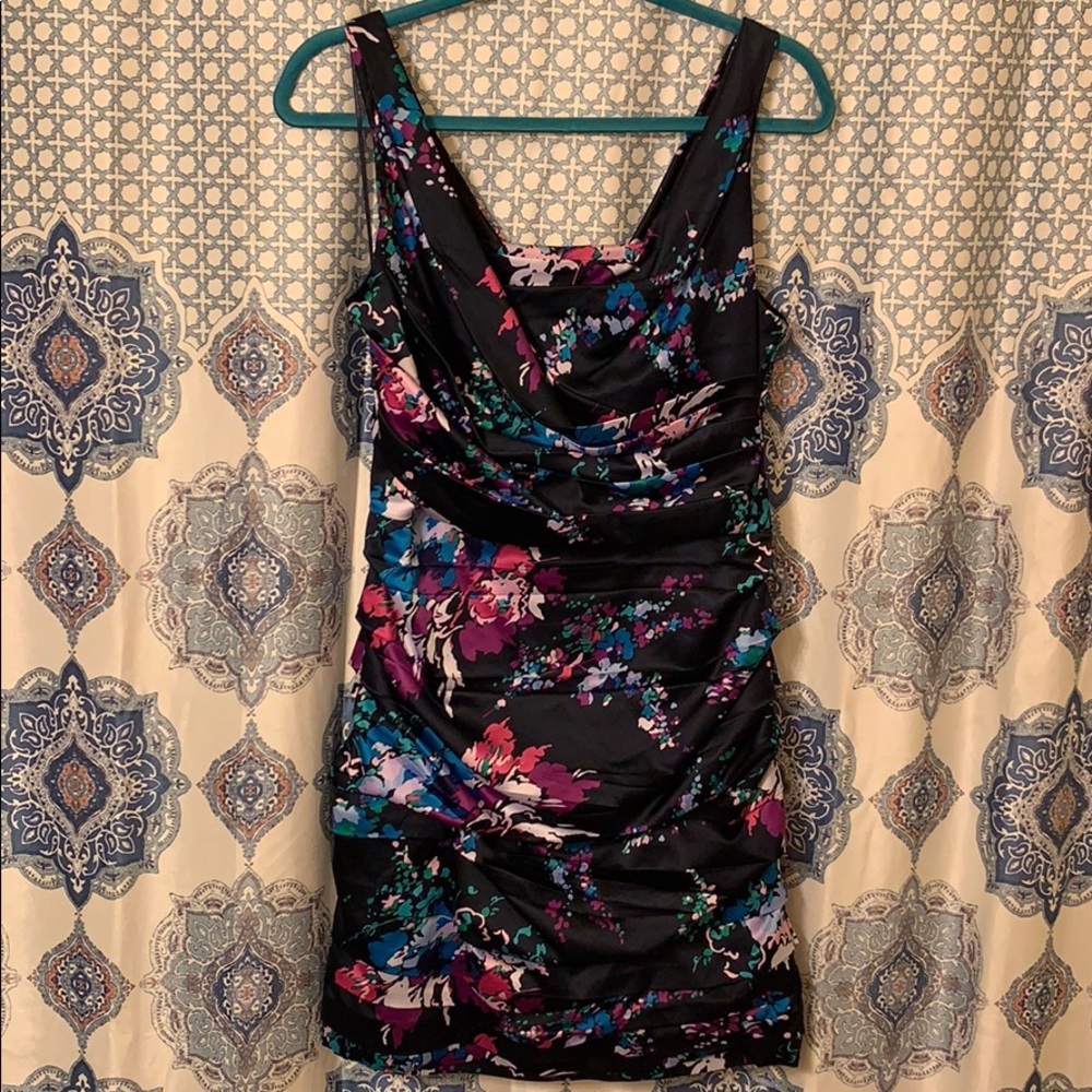 Navy Floral Express Mini Dress Size 8